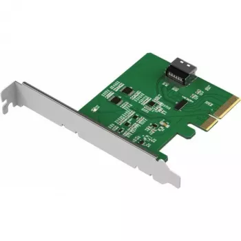 ICY DOCK EXLink MB408A5 MCIO 4i į PCIe 5.0 x4 adapterį su Redriver