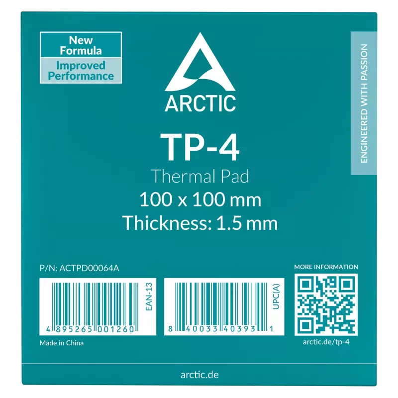 ARCTIC terminė pagalvėlė ATP-4 100x100mm 1,5mm pilka