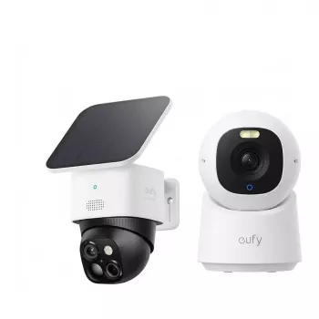 eufy SoloCam S340 + Indoor Cam E30 stebėjimo kamerų rinkinys 3K/4K saulės PTZ
