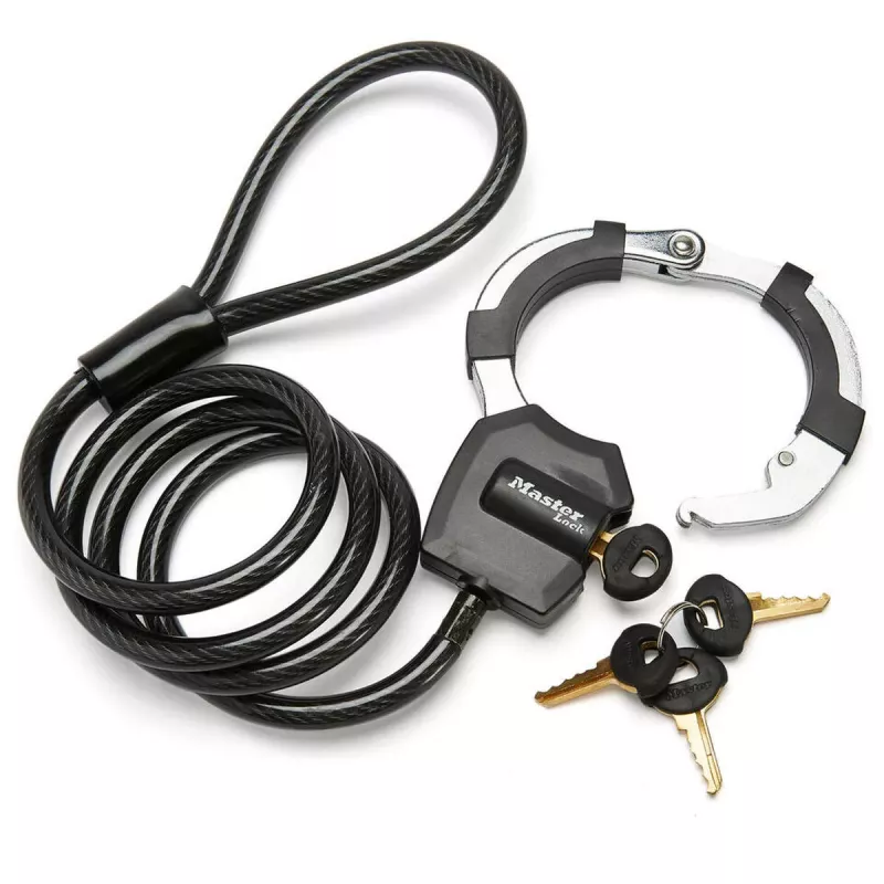 Master Lock Street Cuff rakto spyna su trosu - Juoda - 1000 mm - 8 mm