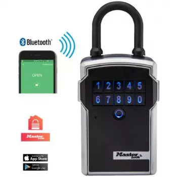 Master Lock 5440EURD Smart Padlock Bluetooth Keyless Directional Keypad Black Metal Boron Alloy Shackle