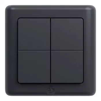 Shelly BLU Wall Switch 4 ZB DK - 4-jų mygtukų Zigbee/Bluetooth sieninis jungiklis, pilka