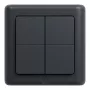 Shelly BLU Wall Switch 4 ZB DK - 4-jų mygtukų Zigbee/Bluetooth sieninis jungiklis, pilka
