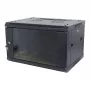 ALLNET SMA-Series 19 colių sieninis spintos korpusas 9U 450mm gylio juodas plokščias paketas