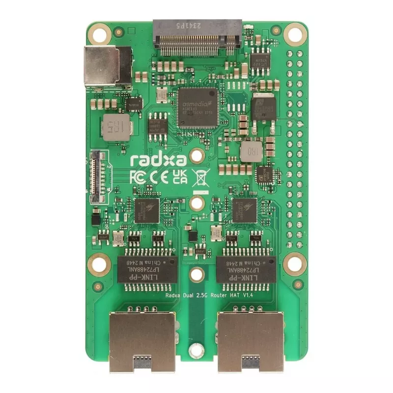 ALLNET Radxa Dual 2.5GBit Router Hat M.2, skirta Raspberry Pi 5