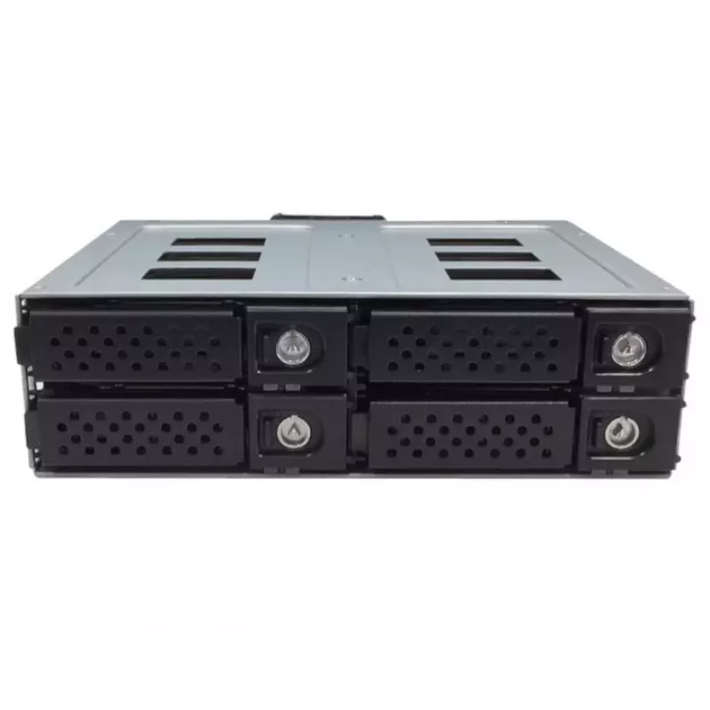Jou Jye JJ-N-49SS-T 12G 4-Bay 2.5 inch SATA/SAS Hot-Swap Mobile Rack for 5.25 inch Bay - Black