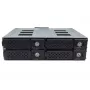 Jou Jye JJ-N-49SS-T 12G 4-Bay 2.5 inch SATA/SAS Hot-Swap Mobile Rack for 5.25 inch Bay - Black