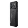 Mujjo Wallet Leather Case, skirta iPhone 17 Pro Max su MagSafe (juoda)