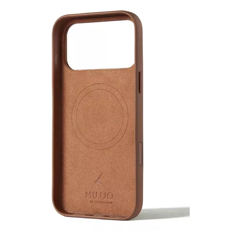 Mujjo Wallet Leather Case, skirta iPhone 17 Pro Max, suderinama su MagSafe, Tan
