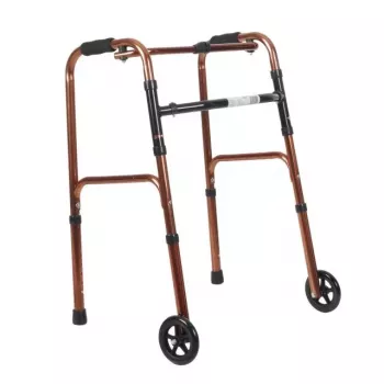 REHA FUND Balkonik RF-131 Reciprocal Walking Frame - Lengvas aliuminis, sulankstomas, reguliuojamo aukščio 78-96 cm, maksimalus vartotojo svoris 100 kg, sidabrinė/pilka