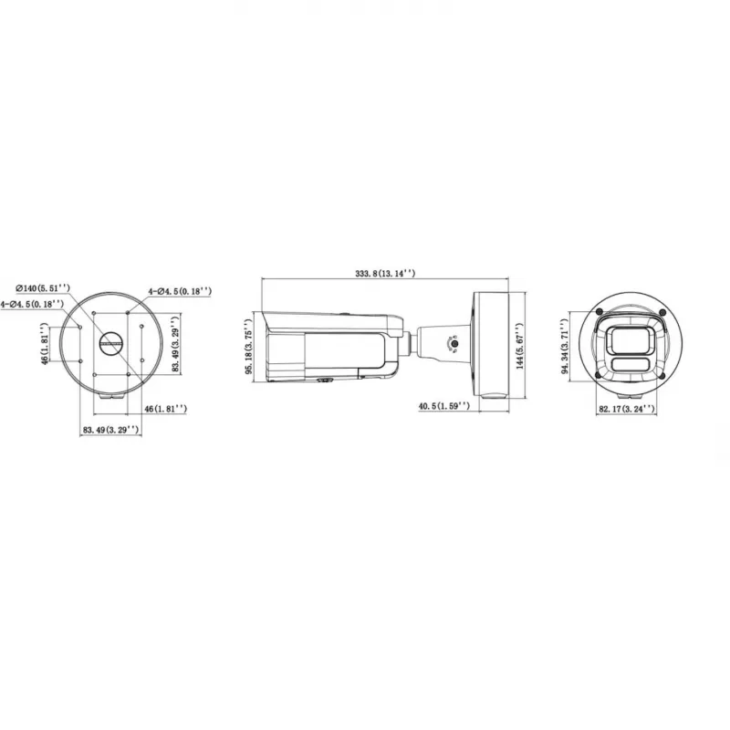 Hikvision DS-2CD26166G3-IZS2UY/SL(2812)eFBLACK 16MP Bullet Network Camera su AcuSense, motorizuotu varifokaliniu objektyvu, juoda