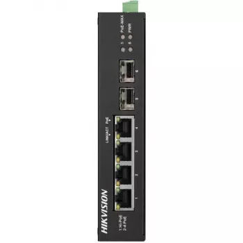 Hikvision Pro Series DS-3T0506HP-E/HS nevaldomas PoE jungiklis, 6 prievadų, 4 PoE, 60 W biudžetas