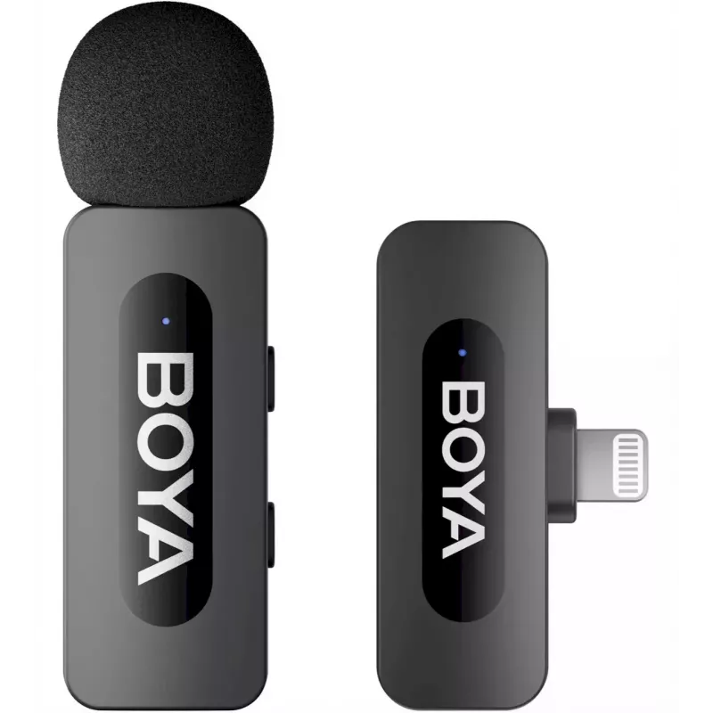 BOYA BY-V1 V2.0 Ultra Compact 2.4GHz Wireless Microphone for Lightning Devices - 1TX+1RX