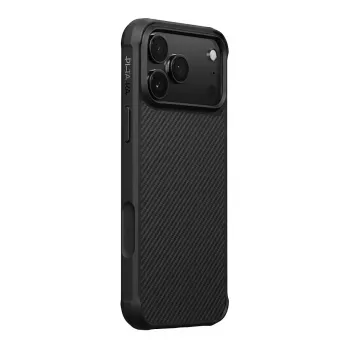 PITAKA Aramid ProGuard MagSafe dėklas, skirtas iPhone 17 Pro, juodai/pilkas twill