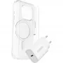 „OtterBox Symmetry Series“ skaidrus „MagSafe“ dėklas + aukščiausios kokybės stiklo ekrano apsauga + 30 W USB-C greitasis įkroviklis, skirtas „Apple iPhone 16 Pro“