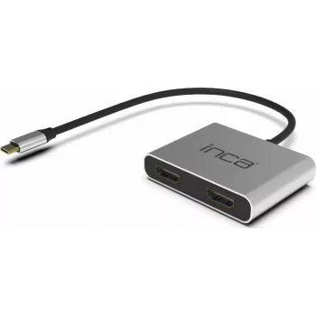INCA ITPC-4 USB-C į 2x HDMI adapteris 4K30Hz USB-A USB-C PD 100W