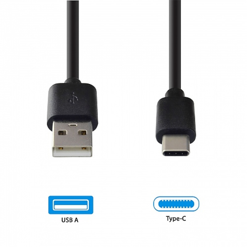 Emporia DATA-TC-GNG-B USB-A į USB-C laidas 1 m juodas