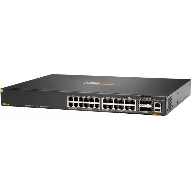 HPE Aruba 6300F Switch L3 Managed 24x 10/100/1000 PoE+ 4x 50GbE SFP56 Front-to-Back Airflow
