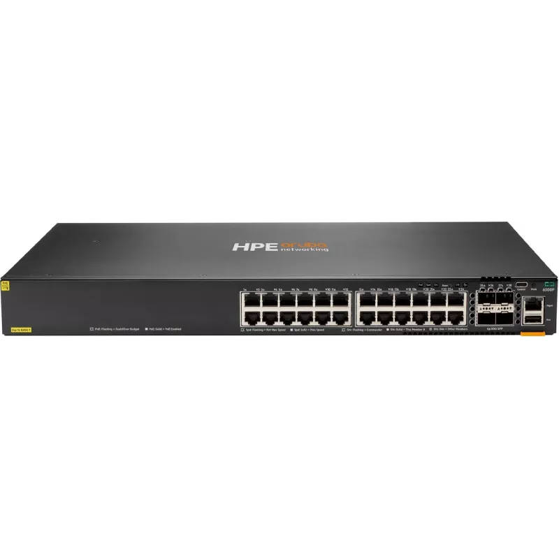 HPE Aruba 6300F Switch L3 Managed 24x 10/100/1000 PoE+ 4x 50GbE SFP56 Front-to-Back Airflow