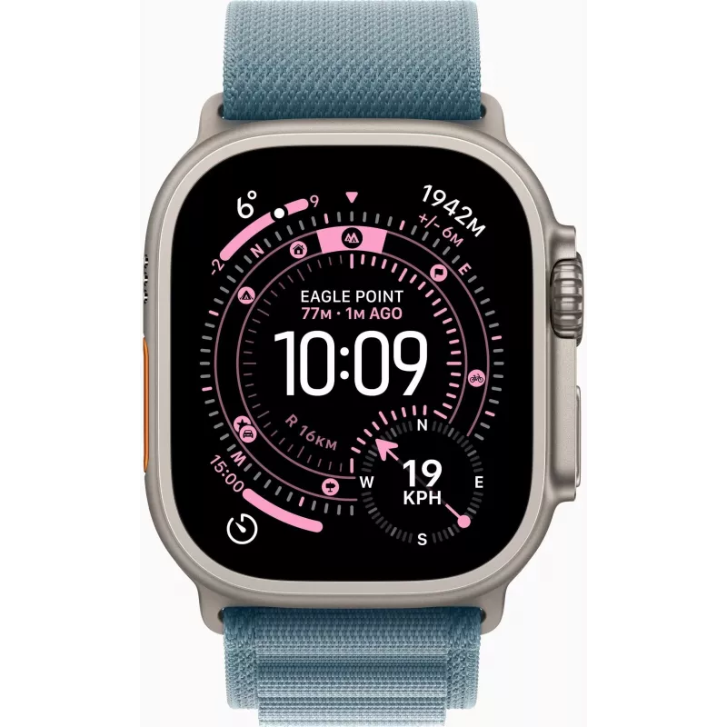 Apple Watch Ultra 3 GPS + Cellular 49mm Natural Titanium Case with Blue/Bright Blue Trail Loop - M/L