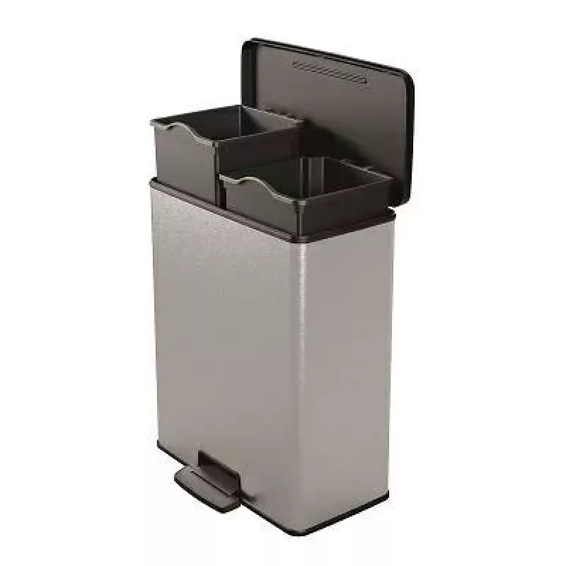 Curver Pedal Waste Bin 26L+26L / IML Metallized