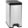 CURVER Slim Bin 25L šiukšlių dėžė, metalizuota sidabrinė/pilka
