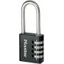 Master Lock 7640EURDBLK Kombinacinis spynos 40 mm korpuso plotis, grūdinto plieno lankas, 4 diskų perprogramuojama, sidabrinė/pilka