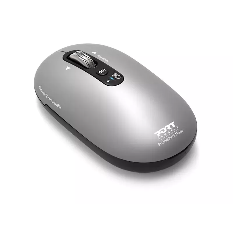 PORT Designs PORT Connect Professional PURE belaidė įkraunama pelė - Optinė - 4 mygtukai - 2,4 GHz, Bluetooth - USB imtuvas - Juoda