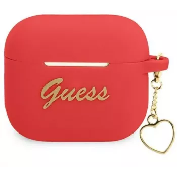 Guess GUA3LSCHSR AirPods 3 Dangtelis Raudonas Silikoninis Charm Heart Collection