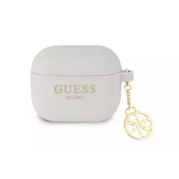 Guess GUA3LSC4EG Silikoninis dangtelis su pakabuku, skirtas AirPods 3 (pilka) - 4G kolekcija
