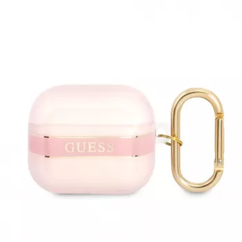 Guess GUA3HHTSP Strap Collection Silikoninis Dėklas, skirtas AirPods 3 - Rožinis