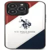 U.S. POLO ASSN. USHCP14XPSO3 Trijų spalvų reljefinis dėklas, skirtas iPhone 14 Pro Max 6,7 inch baltas