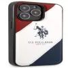 U.S. POLO ASSN. USHCP14XPSO3 Trijų spalvų reljefinis dėklas, skirtas iPhone 14 Pro Max 6,7 inch baltas