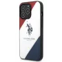 U.S. POLO ASSN. USHCP14XPSO3 Trijų spalvų reljefinis dėklas, skirtas iPhone 14 Pro Max 6,7 inch baltas