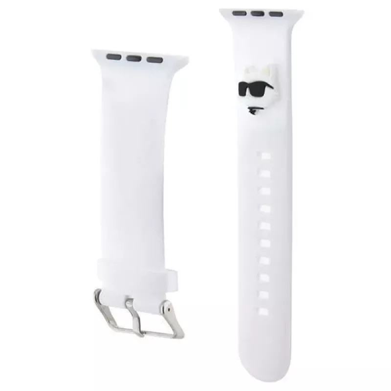 Karl Lagerfeld 3D Rubber Choupette Head Strap, skirta Apple Watch 38/40/41mm, balta