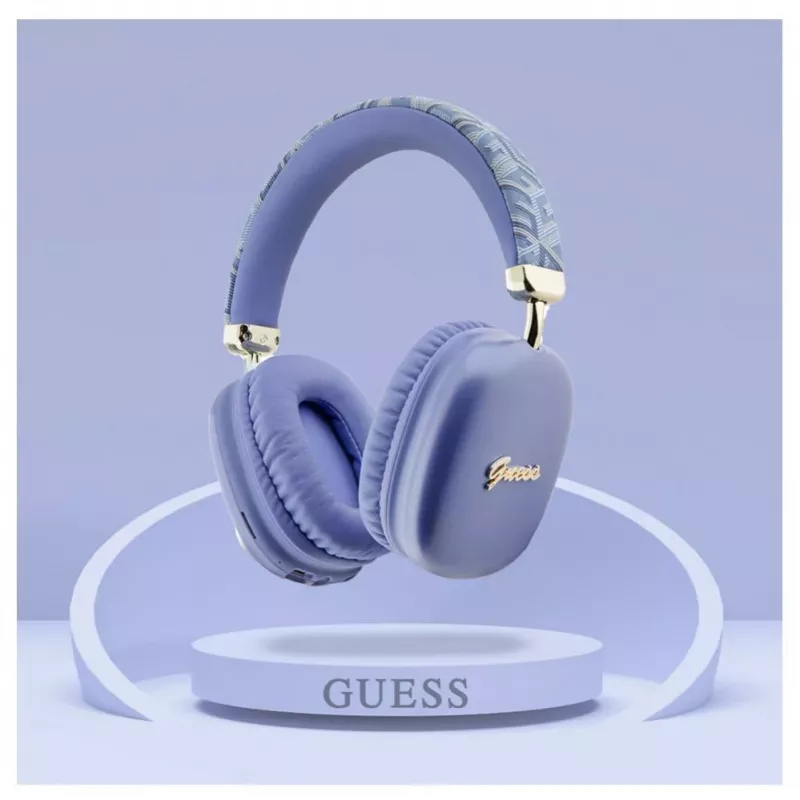 Guess Gcube Metallic Script Logo On-Ear Bluetooth Headphones - Purple