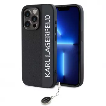 Karl Lagerfeld KLHCP15XPSAKDGCK iPhone 15 Pro Max 6,7 inch kietas dėklas Saffiano su cirkoniais ir pakabuku