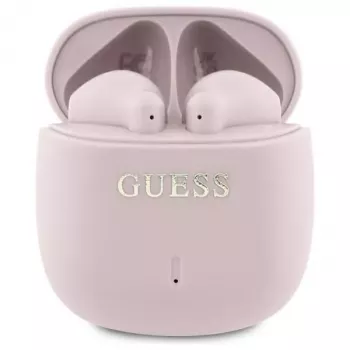 Guess Printed Classic Logo - Bluetooth TWS ausinės + įkrovimo dėklas (rožinė)
