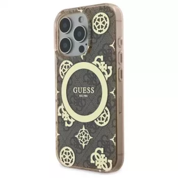 Guess GUHMP16LH4PYEEW Hardcase, skirtas Apple iPhone 16 Pro 6,3 inch ruda Peony On 4G Background MagSafe