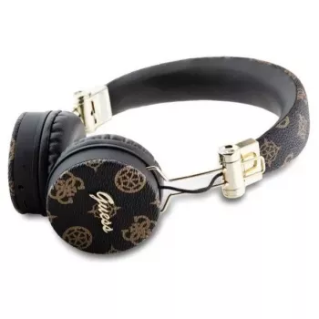 Guess Peony Script Round Shape Wireless Over-Ear Headphones su Bluetooth 5.3 ir ENC (Juoda)
