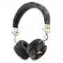 Guess Peony Script Round Shape Wireless Over-Ear Headphones su Bluetooth 5.3 ir ENC (Juoda)