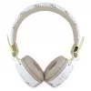Guess 4G Triangle Round Shape - Belaidės ausinės ant ausų su Bluetooth ir ENC (balta)