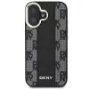 DKNY DKHMP16SPCPVSLK iPhone 16/16.1 kietas dėklas languotu raštu MagSafe juodas
