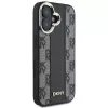 DKNY DKHMP16SPCPVSLK iPhone 16/16.1 kietas dėklas languotu raštu MagSafe juodas