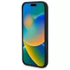 DKNY DKHMP16SSNYACH Kietas dėklas, skirtas Apple iPhone 16 6,1 colio, juodas silikonas su baltu atspausdintu logotipu, MagSafe