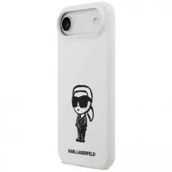 KARL LAGERFELD Silicone Case Karl Sketch & Logo MagSafe, skirtas iPhone 13 Pro Max, baltas