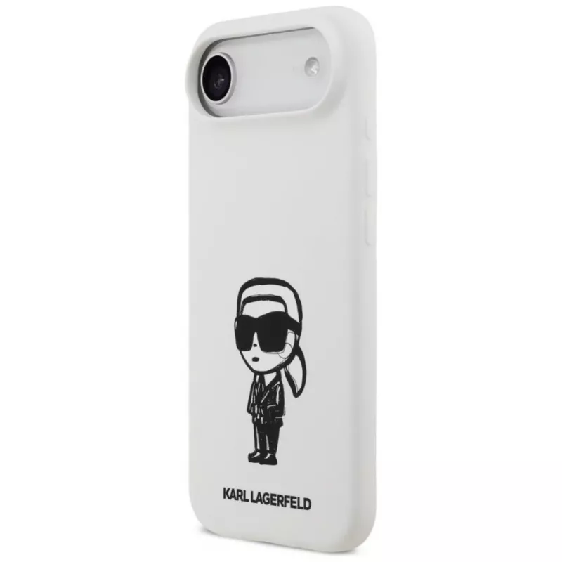 KARL LAGERFELD Silicone Case Karl Sketch & Logo MagSafe, skirtas iPhone 13 Pro Max, baltas