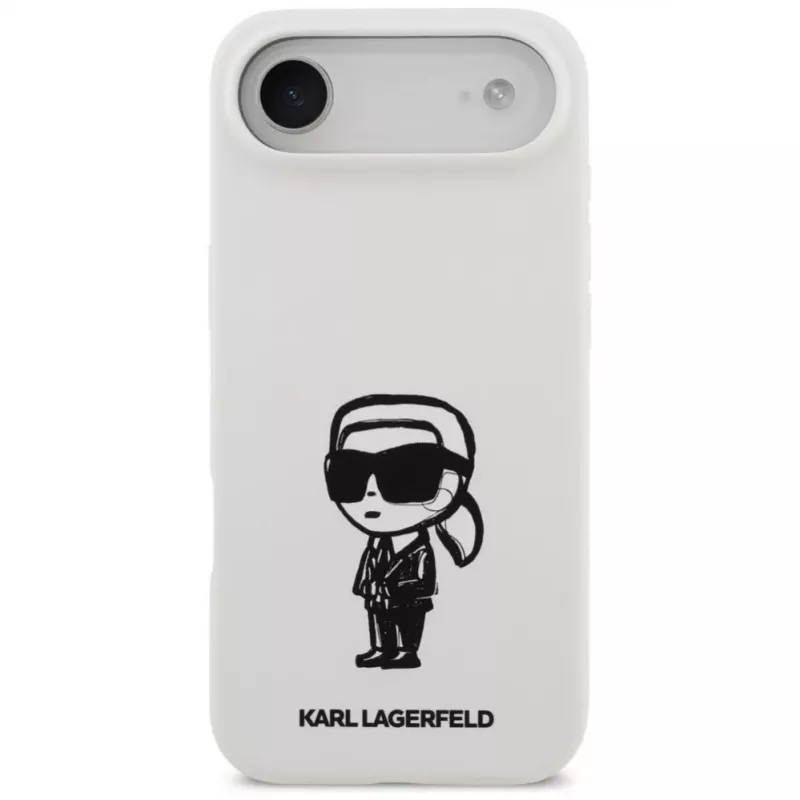 KARL LAGERFELD Silicone Case Karl Sketch & Logo MagSafe, skirtas iPhone 13 Pro Max, baltas