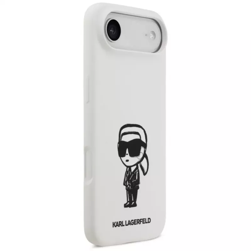 KARL LAGERFELD Silicone Case Karl Sketch & Logo MagSafe, skirtas iPhone 13 Pro Max, baltas
