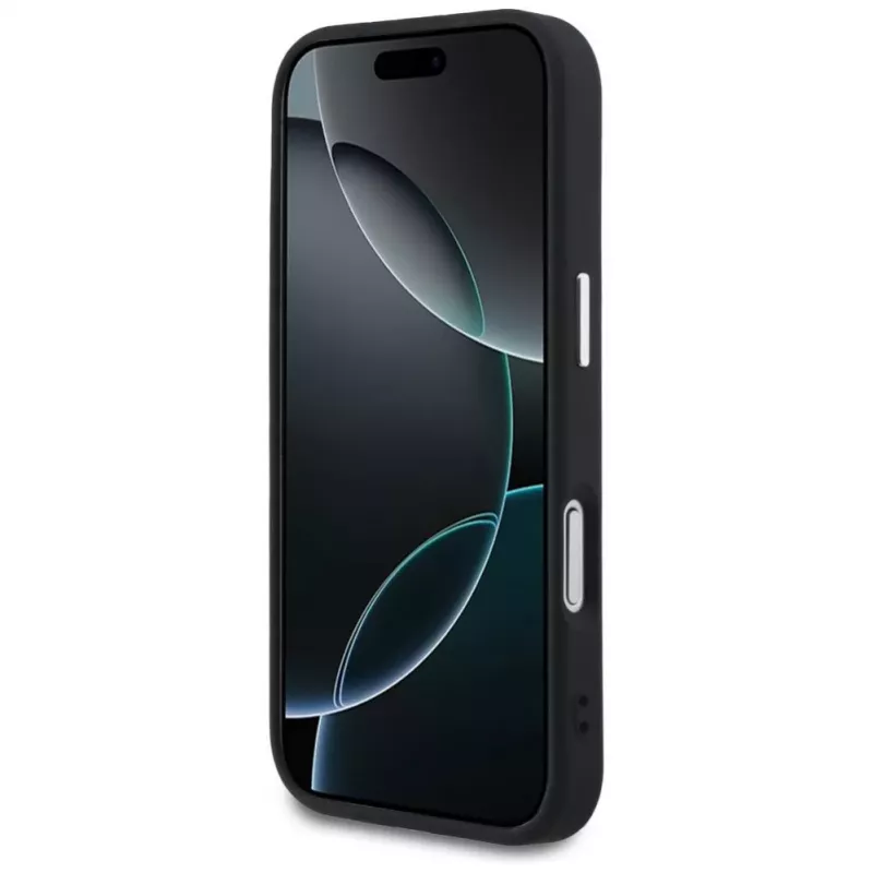 Guess Classic Logo MagSafe dėklas, skirtas iPhone 17 Pro, juodas